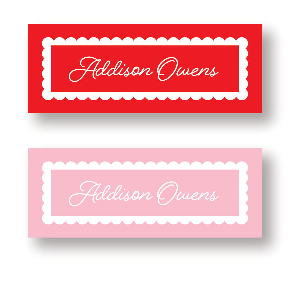 Scalloped Name Label