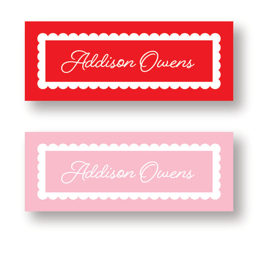 Scalloped Name Label