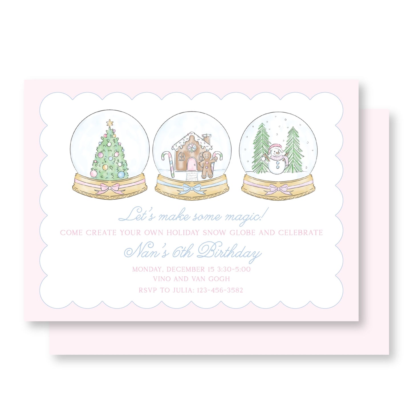 Christmas Snowglobe Invitation