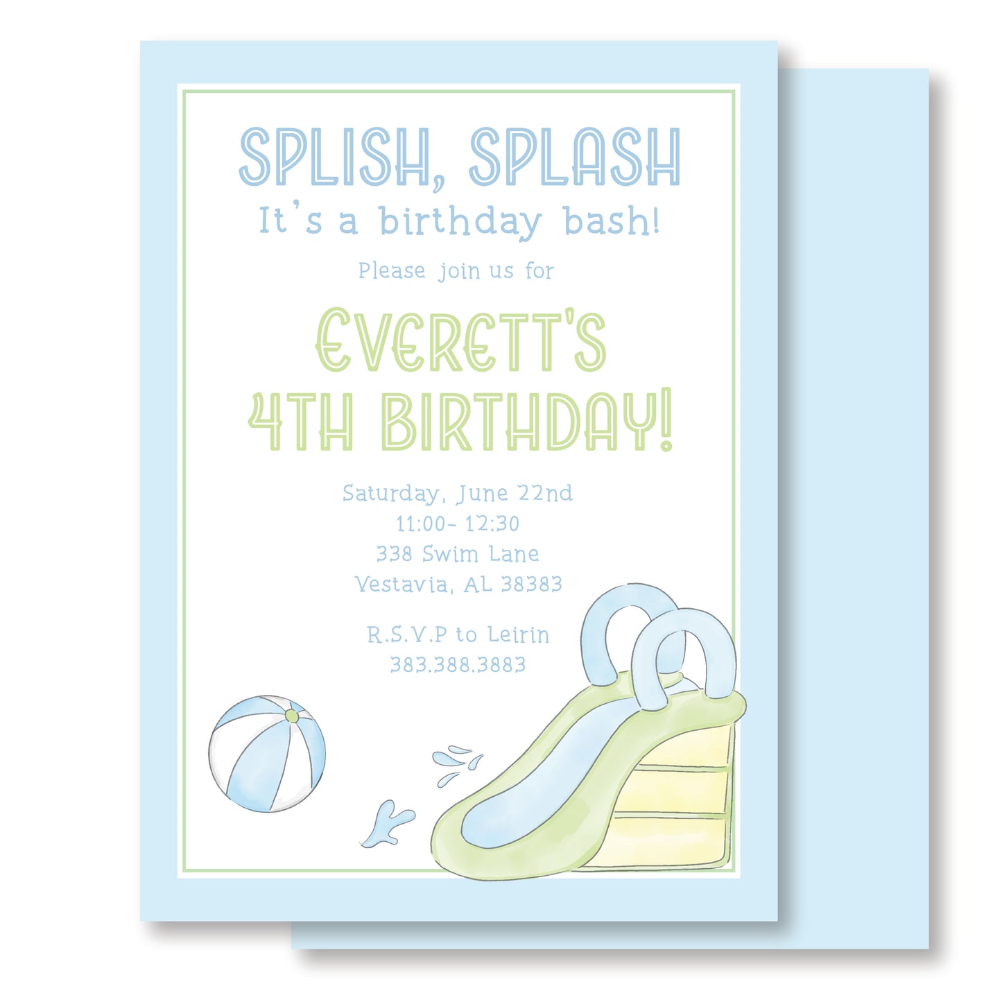 Splish Splash Slide Invite