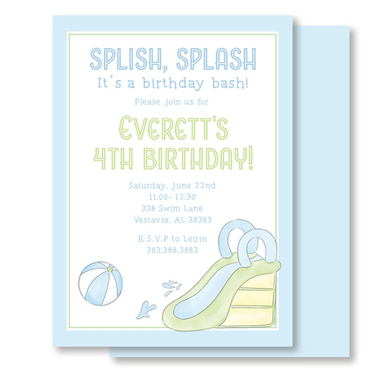 Splish Splash Slide Invite