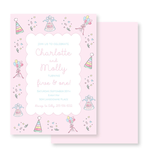 Birthday Party Pink Invitation