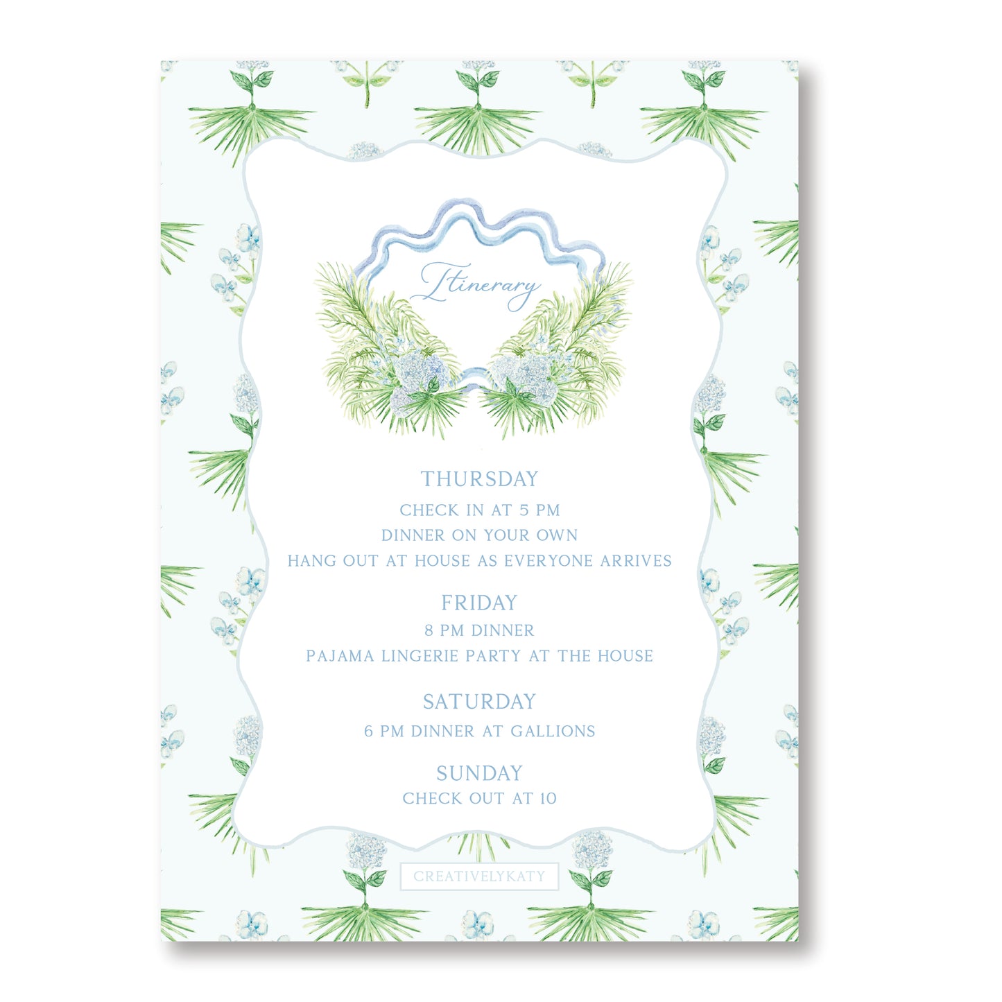 Bachelorette Coastal Invitation