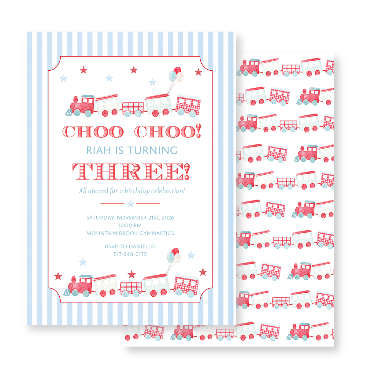 Choo Choo Birthday Train Invitation