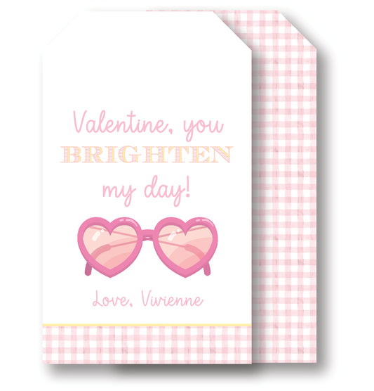 Sunglasses Valentine Tag