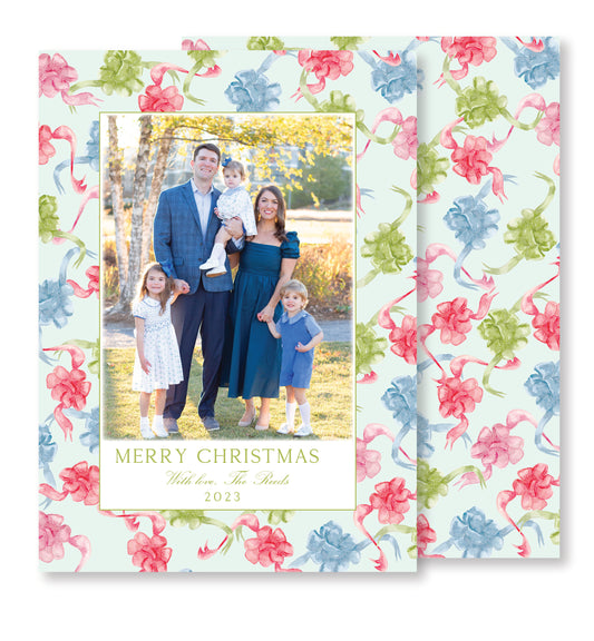 Velvet Trimming Christmas Card Photo