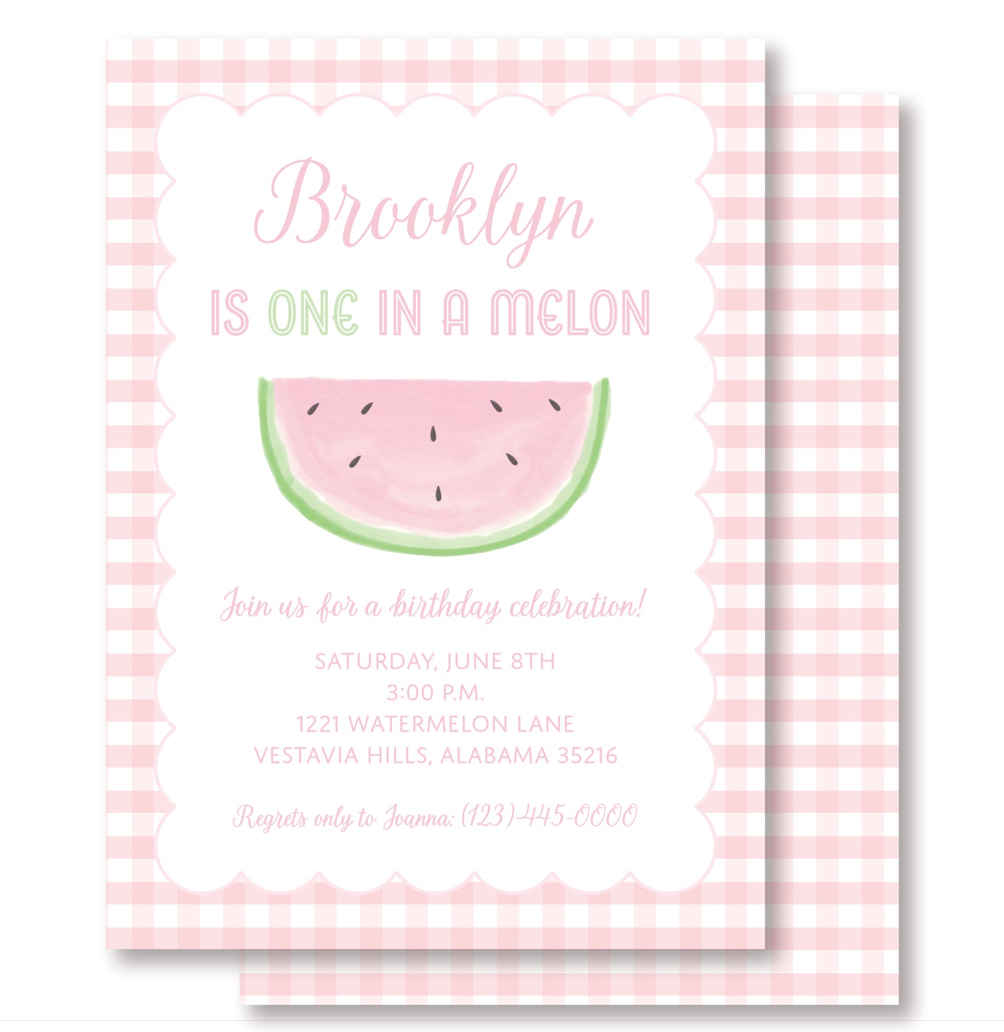 Watermelon One in a Melon Invitation