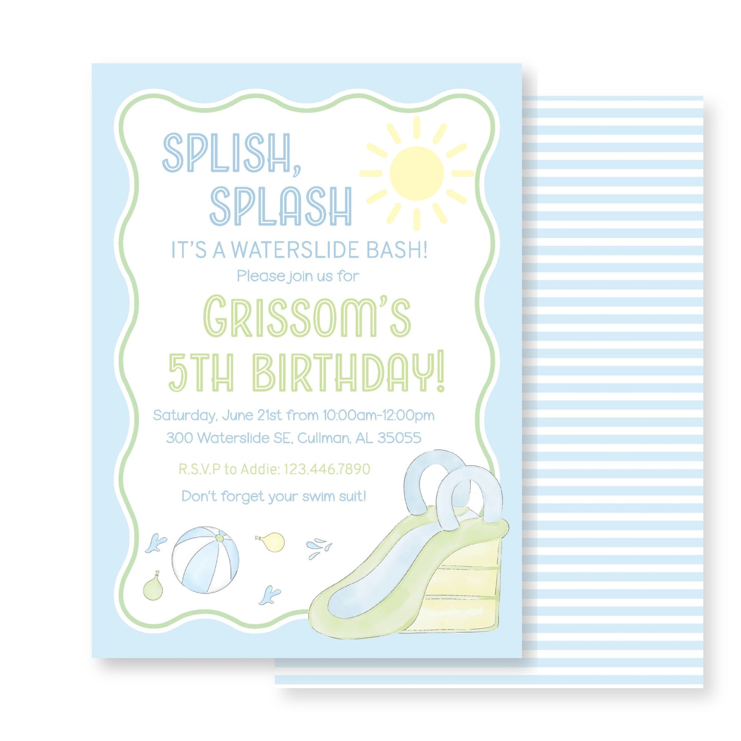 Waterslide Invitation