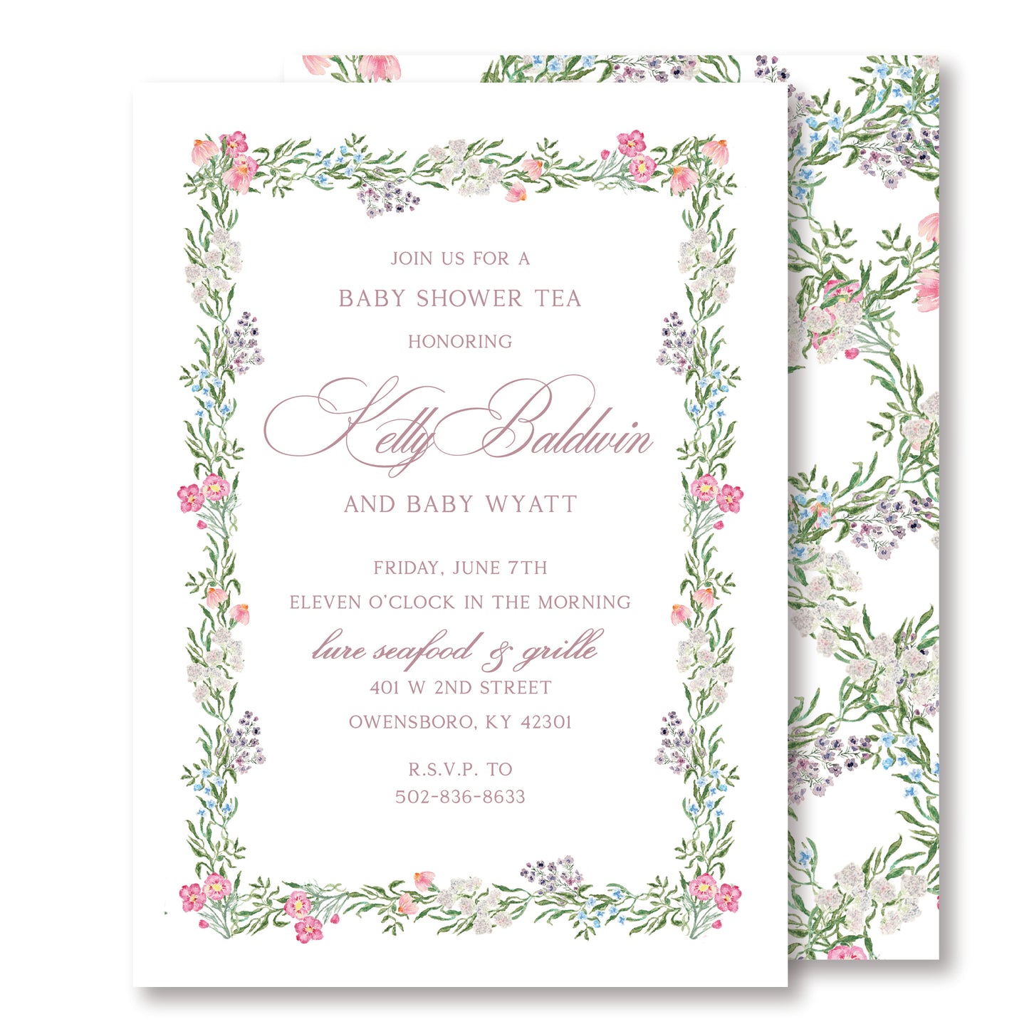 Wildflower Oasis Baby Shower Invite