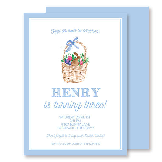 Blue Bunny Invitation