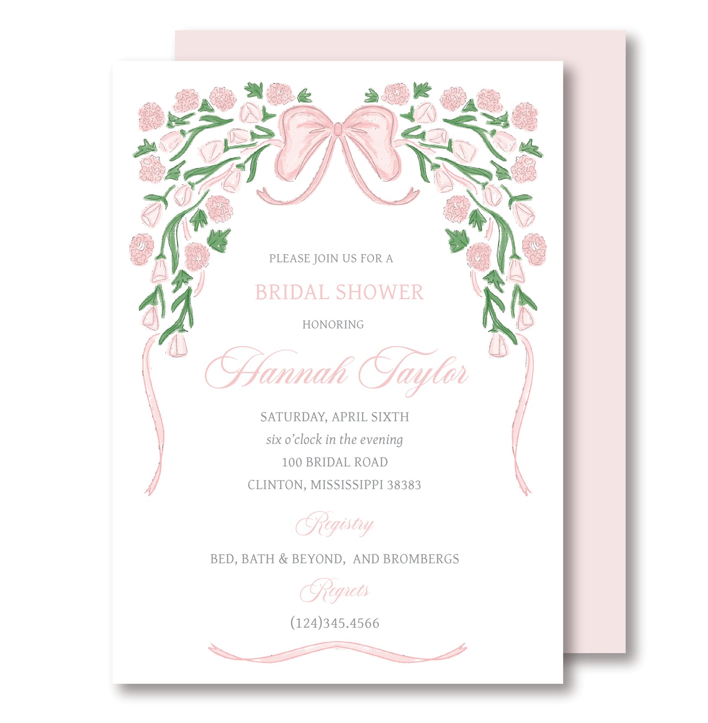 Bow Bridal Invitation