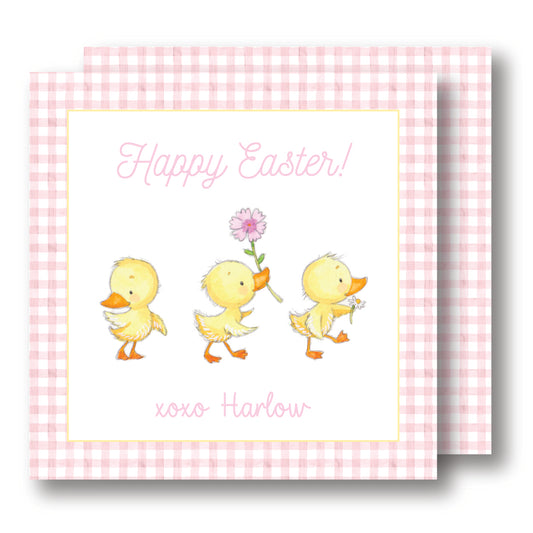 Pink Easter Chicks Tag