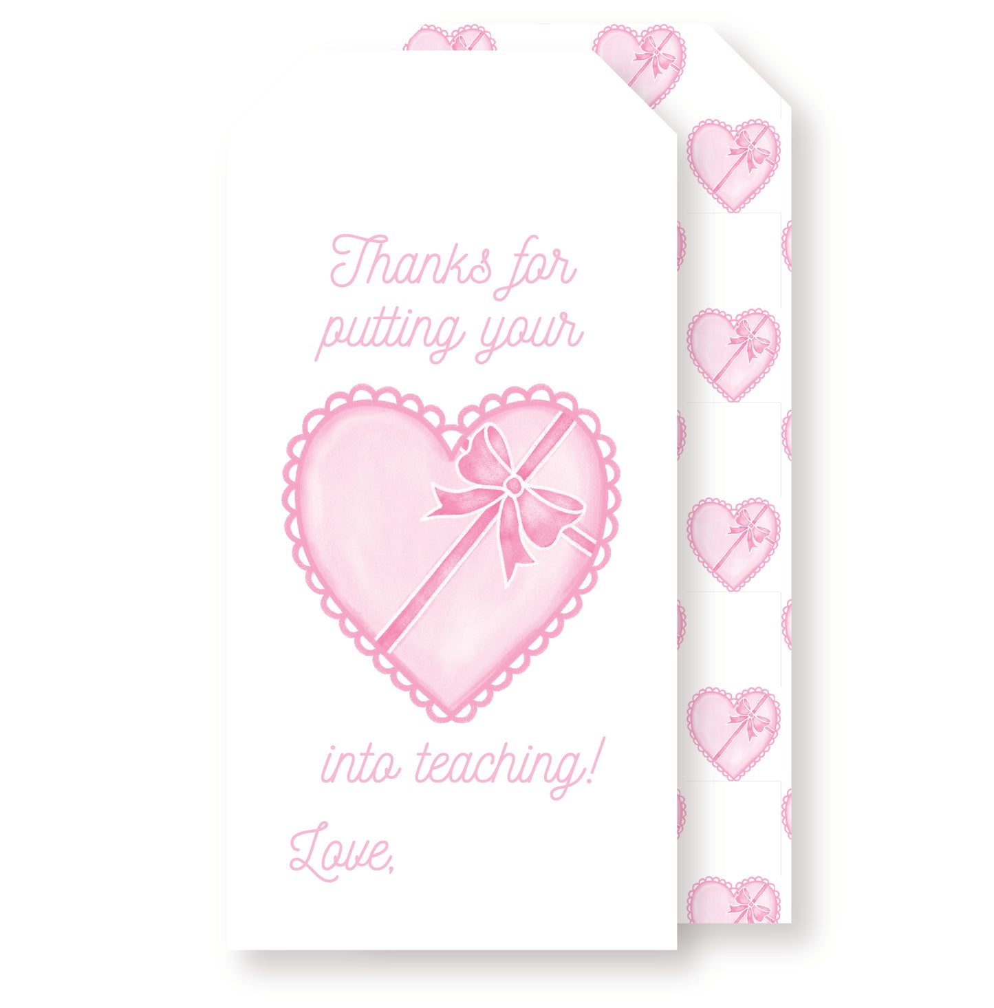 Teacher "Heart" Valentine Tag