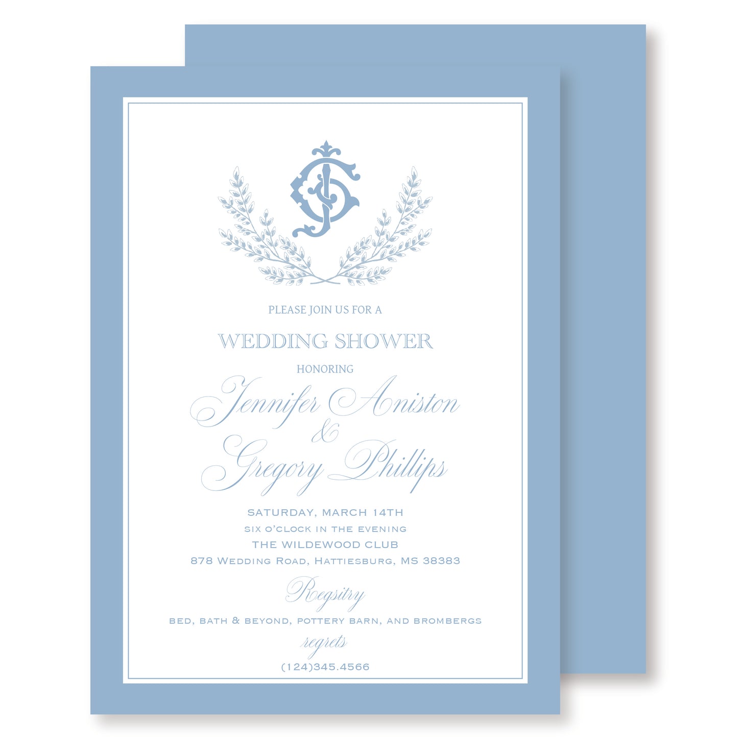 Myrtle Branch Bridal Invitation