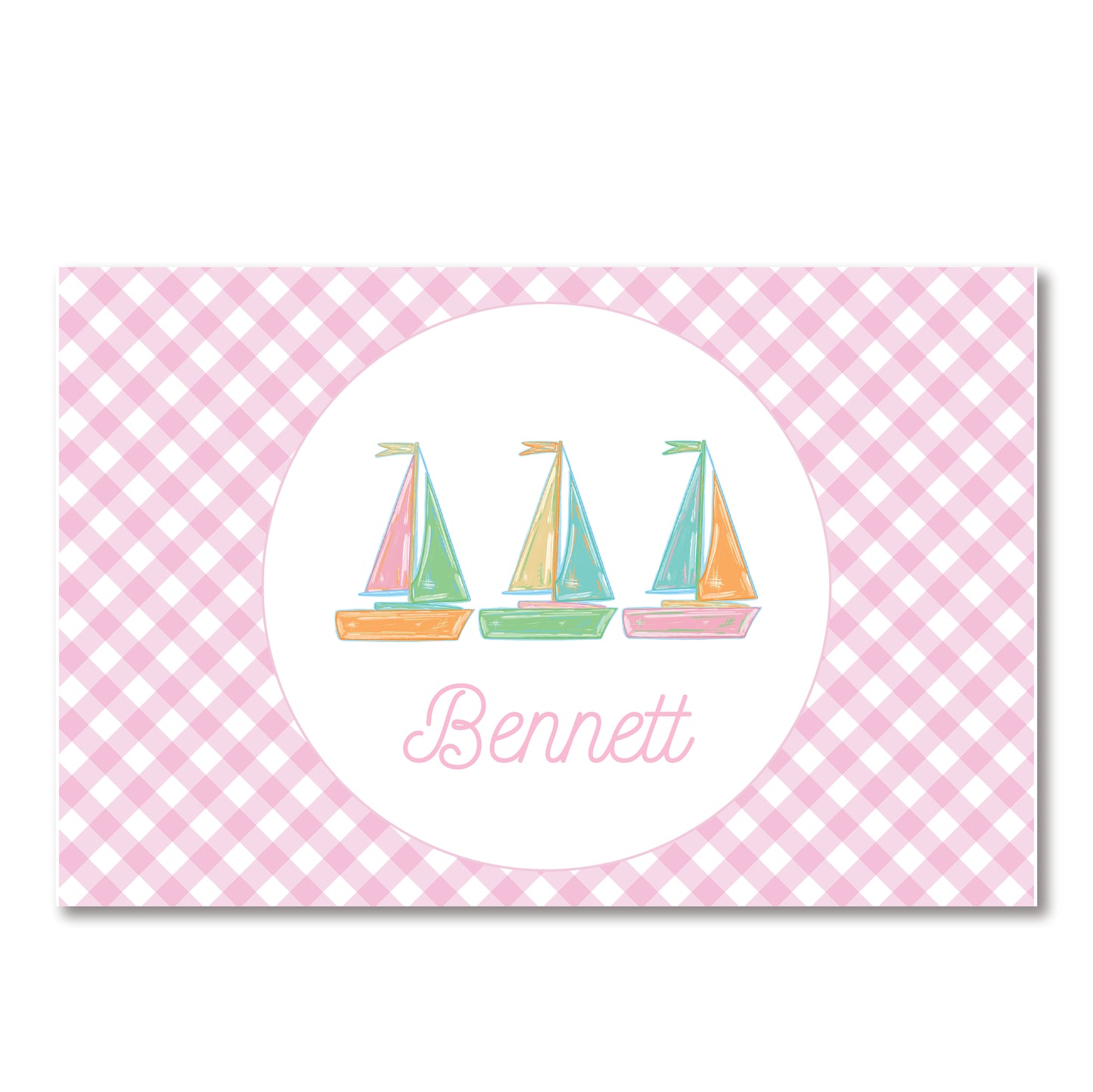Easter/ Sailboat Placemat Pink
