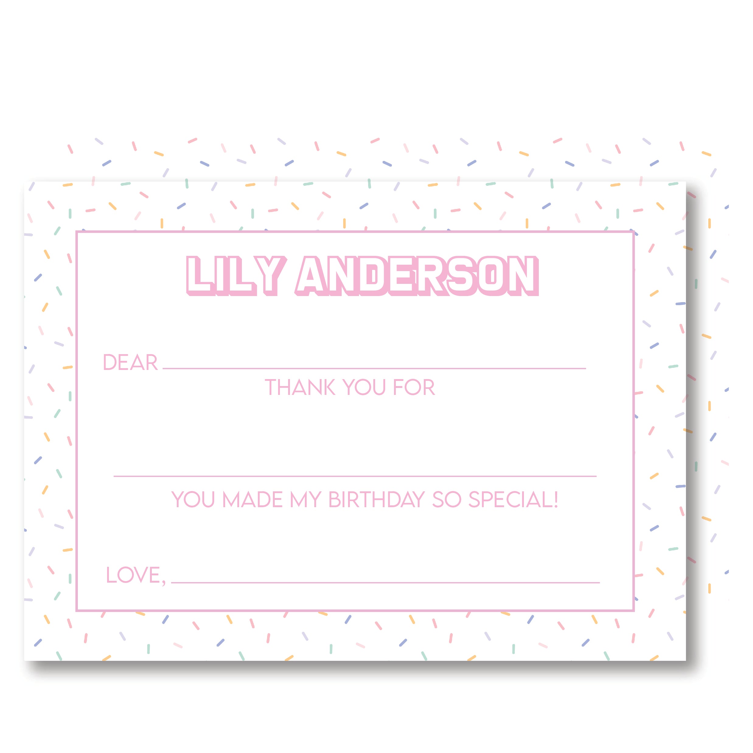 Cute Fill In Sprinkle Fill in Blank Thank You Notes – CreativelyKaty